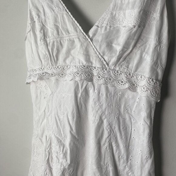 Lilly Pulitzer Vintage White Floral Lace Sleeveless V-Neck Dress - Picture 6 of 8